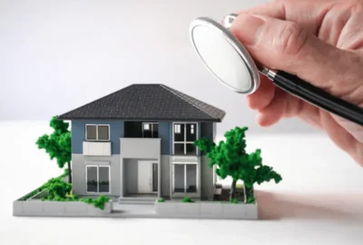 Recherche immobilière avec loupe sur une maison